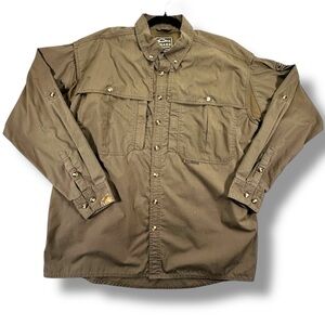 Drake Waterfowl Wingshooter Performance Long Sleeve Shirt Large Green/Brown